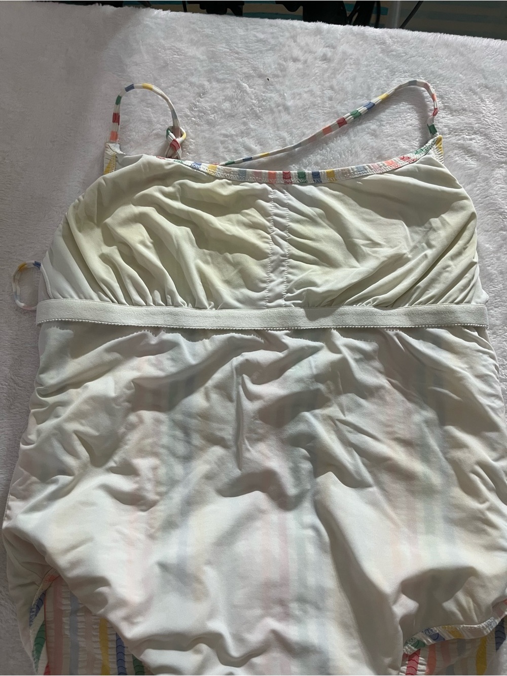 J.Crew Swimsuit rainbow stripe strappy back seersucker material Women’s 16 - Picture 13 of 14